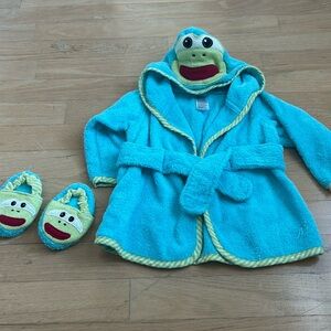 Baby robe and slippers